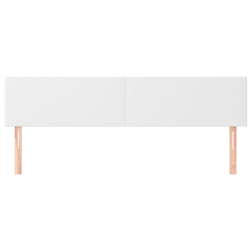 vidaXL Cabeceros 2 unidades de cuero sintético blanco 100x5x78/88 cm