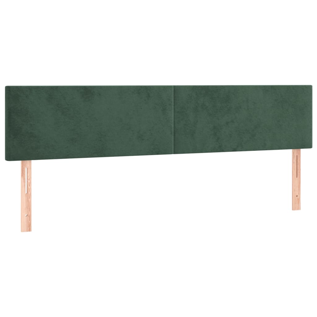 vidaXL Cabeceros 2 unidades de terciopelo verde oscuro 100x5x78/88 cm