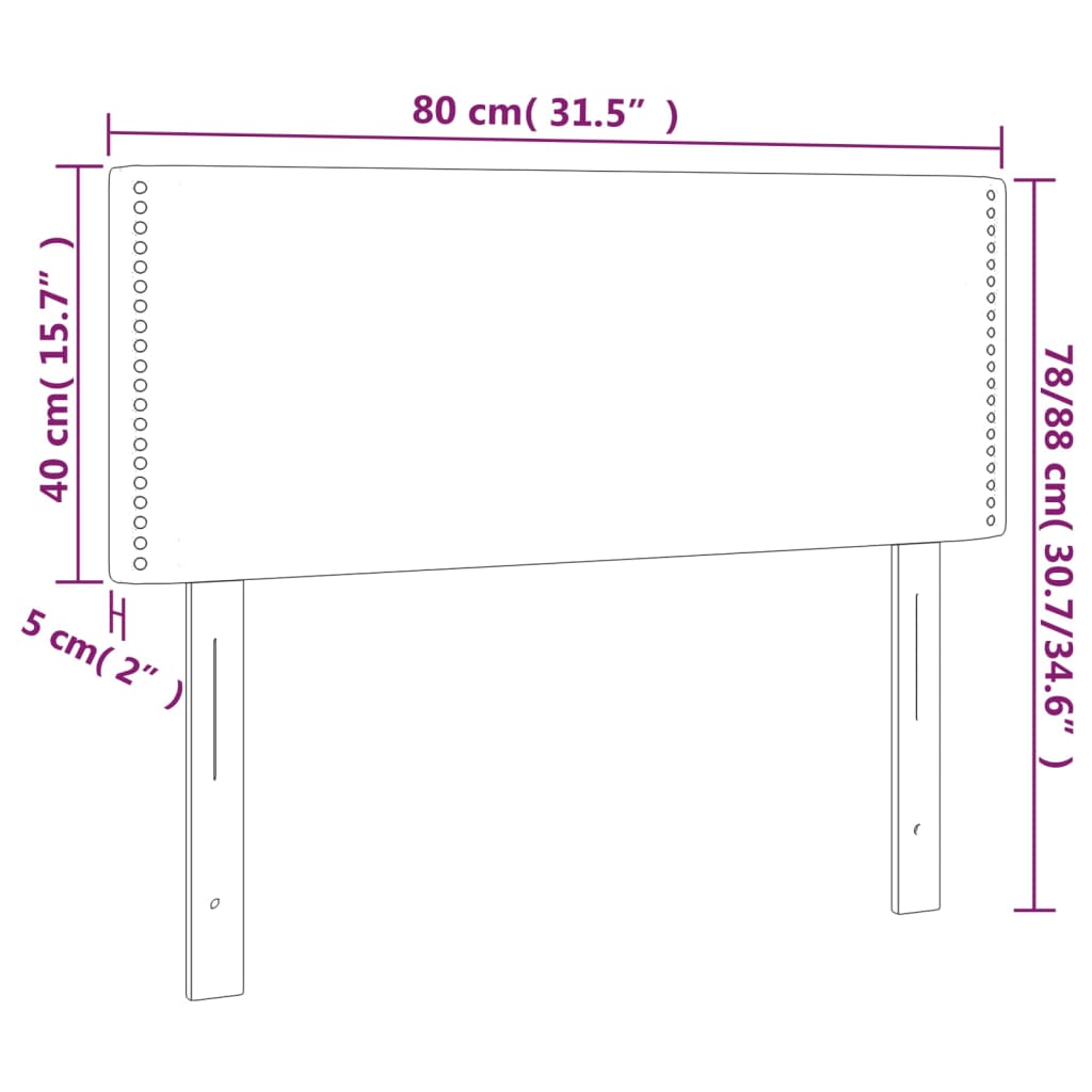 vidaXL Cabecero de tela negro 80x5x78/88 cm