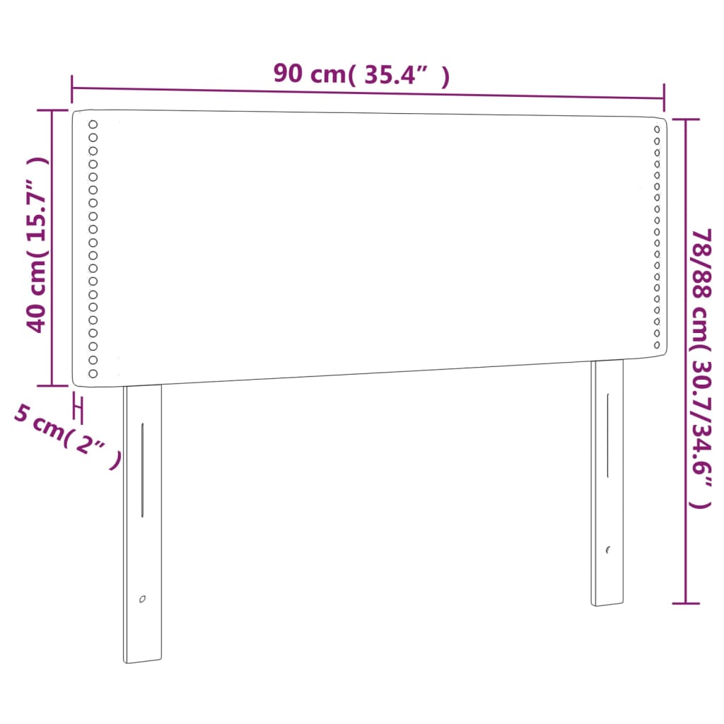 vidaXL Cabecero de tela color crema 90x5x78/88 cm