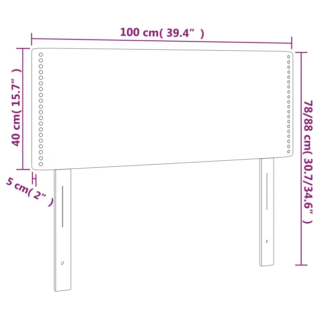 vidaXL Cabecero de tela color crema 100x5x78/88 cm