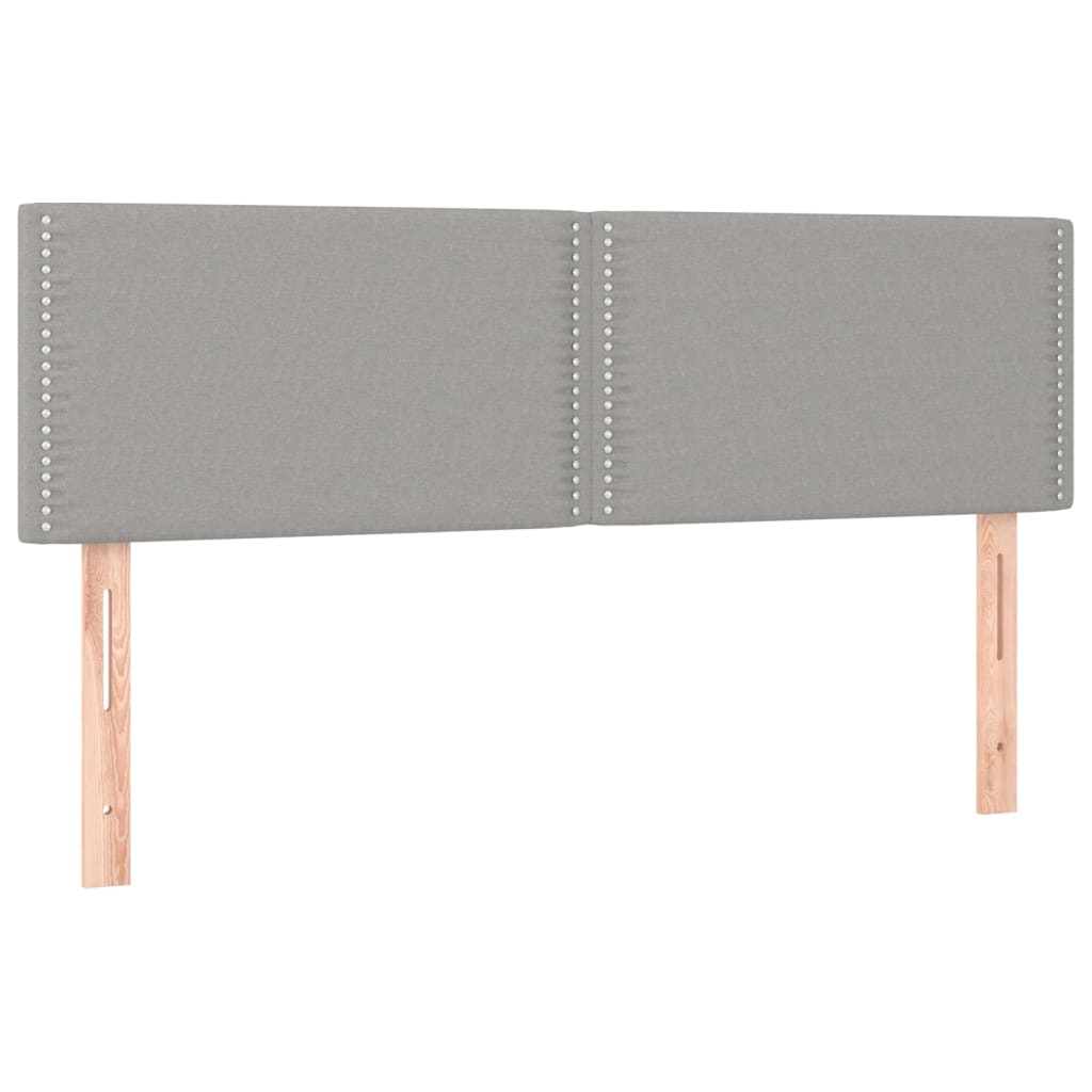 vidaXL Cabeceros 2 unidades tela gris claro 72x5x78/88 cm