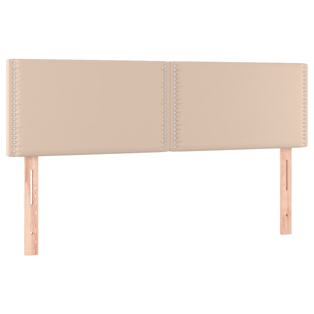 vidaXL Cabeceros 2 unidades cuero sintético capuchino 72x5x78/88 cm