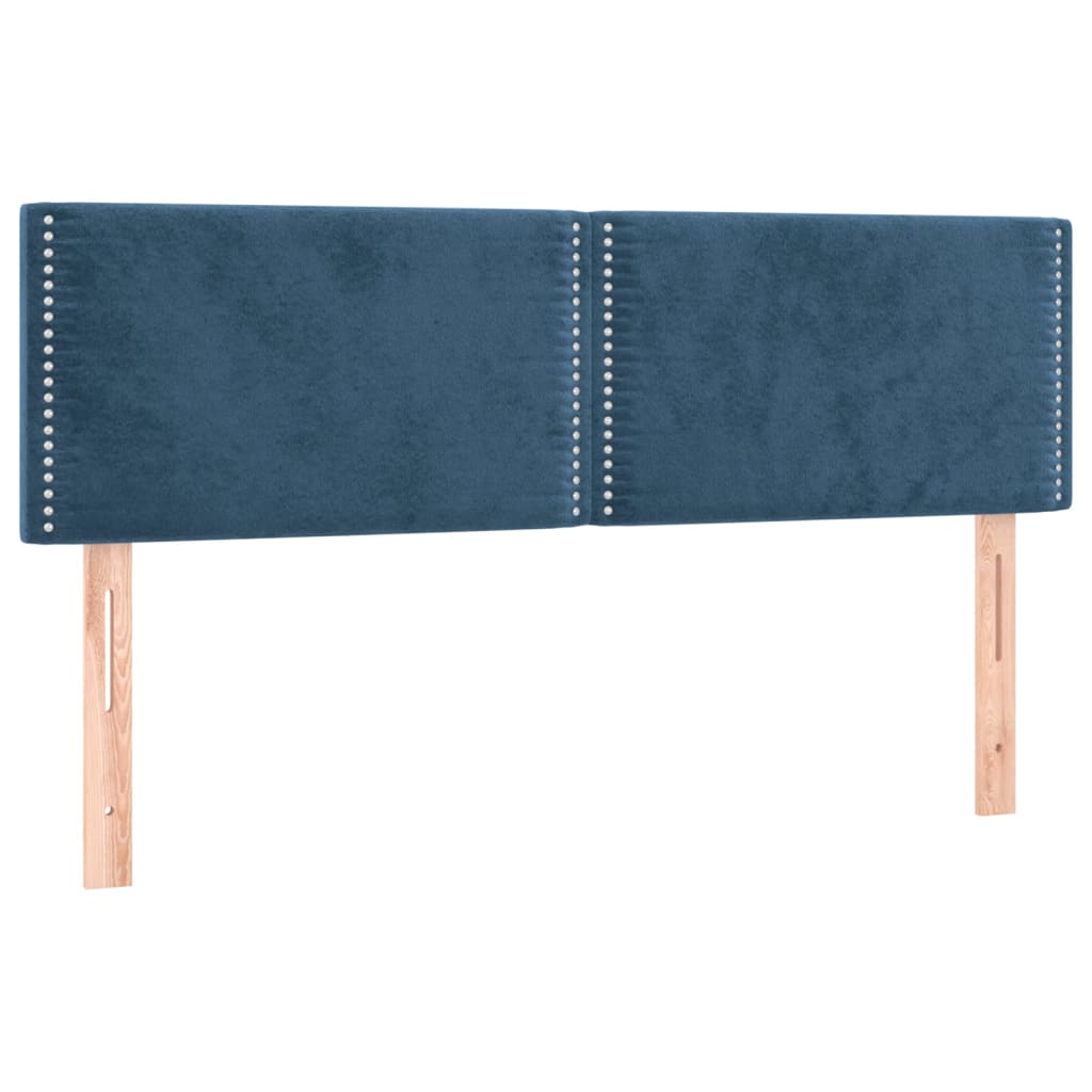 vidaXL Cabeceros 2 unidades terciopelo azul oscuro 72x5x78/88 cm