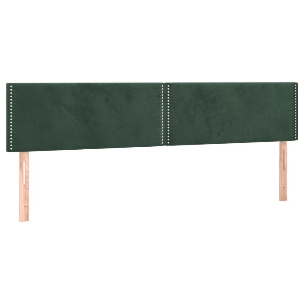 vidaXL Cabeceros 2 unidades de terciopelo verde oscuro 80x5x78/88 cm