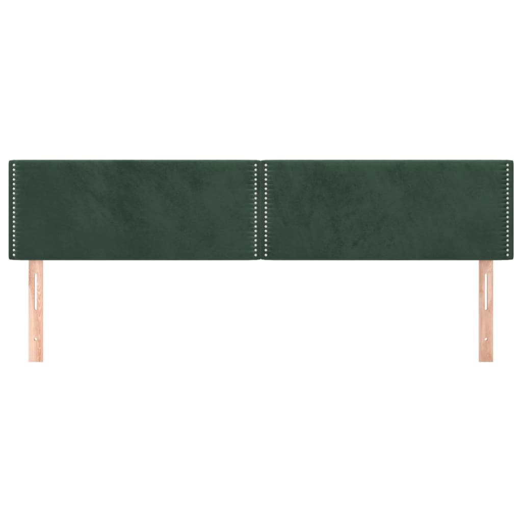 vidaXL Cabeceros 2 unidades de terciopelo verde oscuro 80x5x78/88 cm