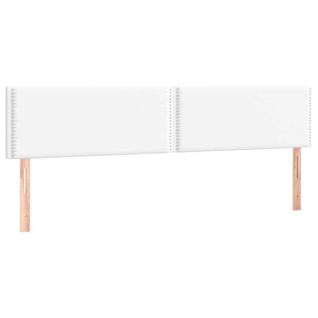 vidaXL Cabeceros 2 unidades de cuero sintético blanco 100x5x78/88 cm