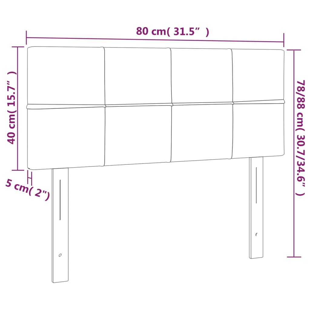 vidaXL Cabecero de tela negro 80x5x78/88 cm