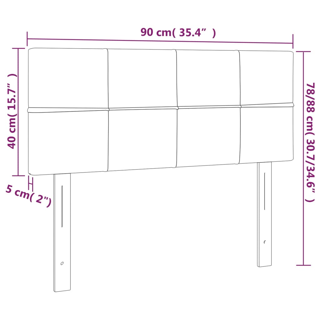 vidaXL Cabecero de tela negro 90x5x78/88 cm