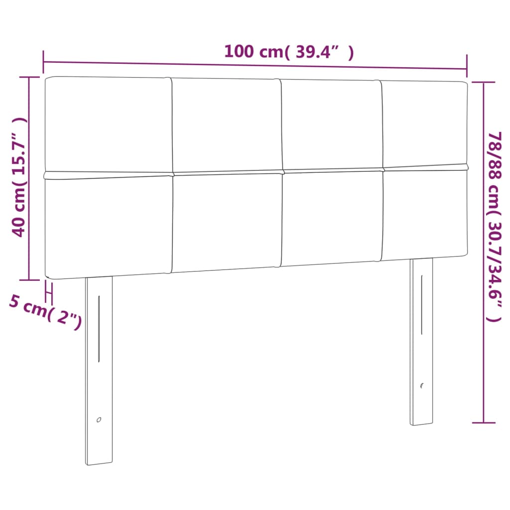 vidaXL Cabecero de tela negro 100x5x78/88 cm