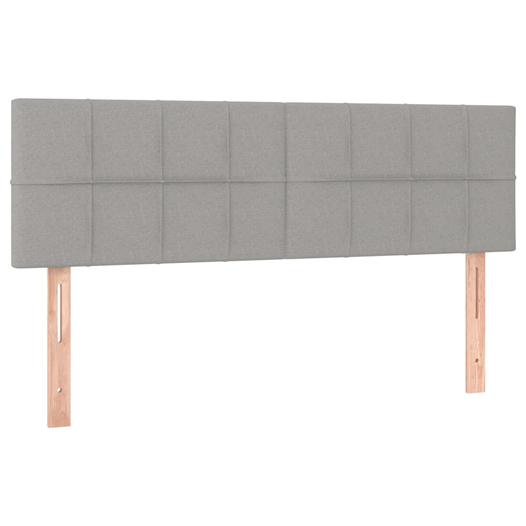 vidaXL Cabeceros 2 unidades tela gris claro 72x5x78/88 cm