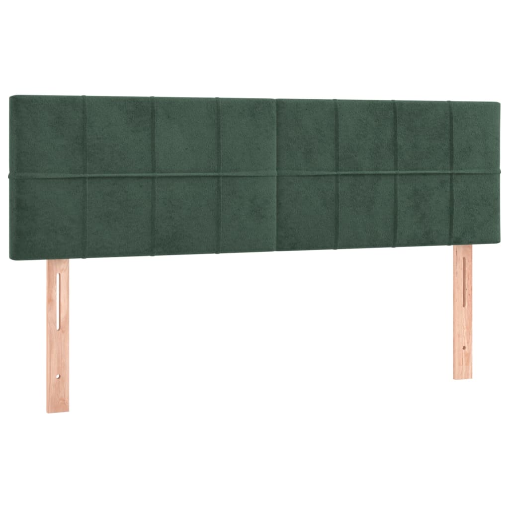 vidaXL Cabeceros 2 unidades terciopelo verde oscuro 72x5x78/88 cm