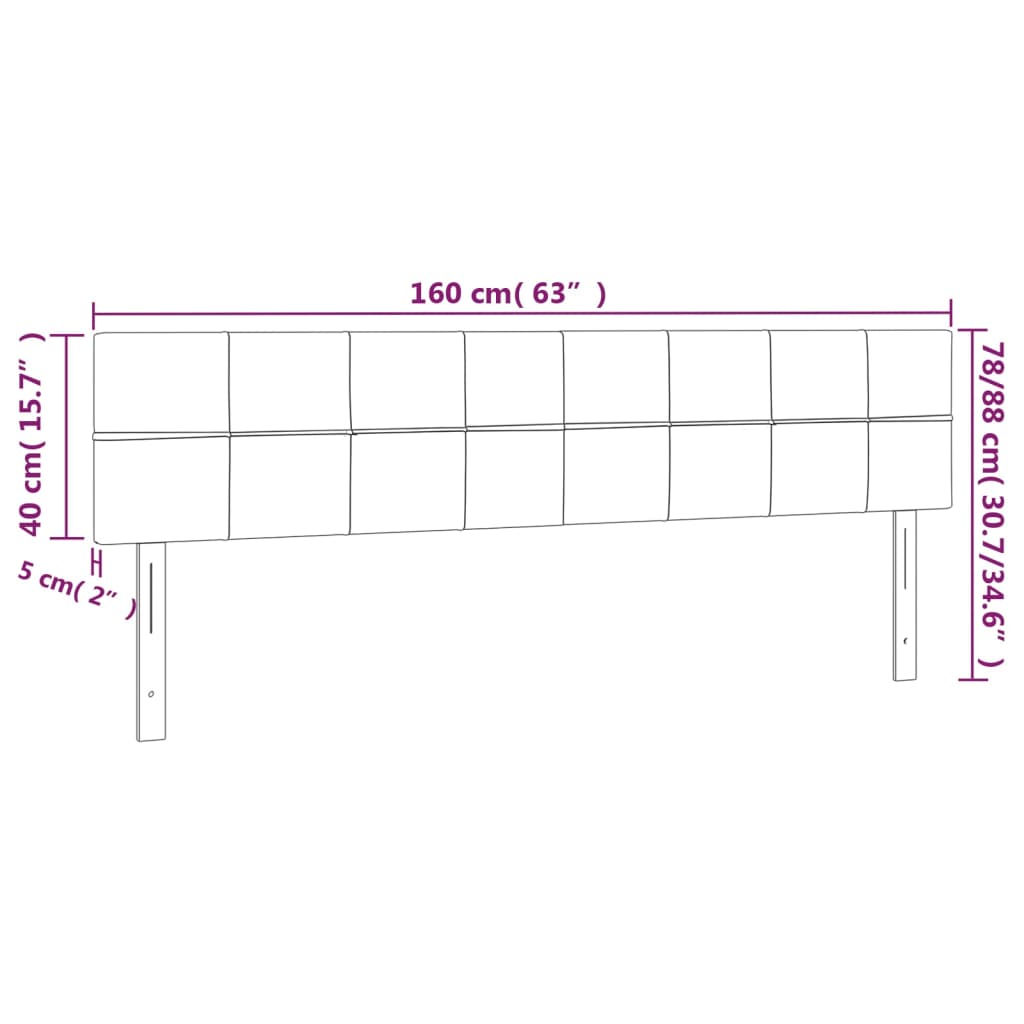 vidaXL Cabeceros 2 unidades de tela gris claro 80x5x78/88 cm