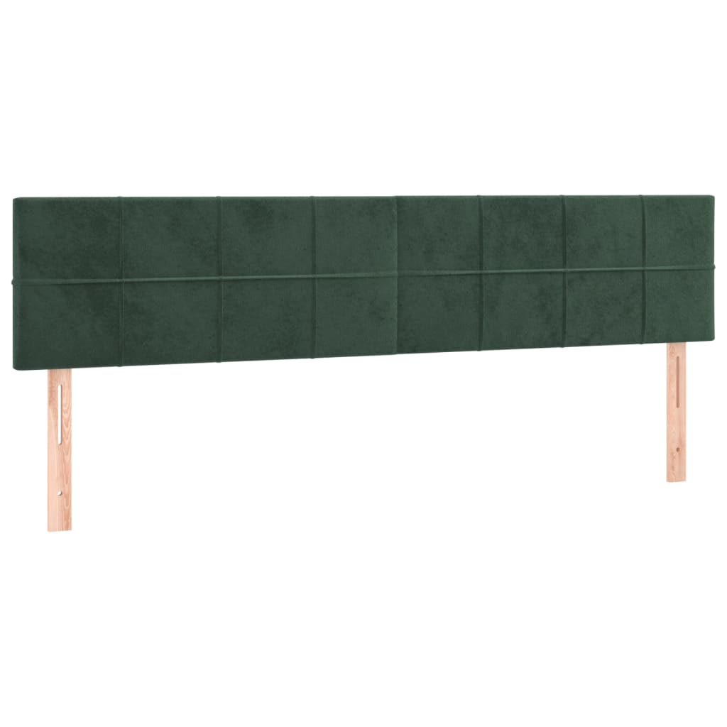 vidaXL Cabeceros 2 unidades de terciopelo verde oscuro 80x5x78/88 cm