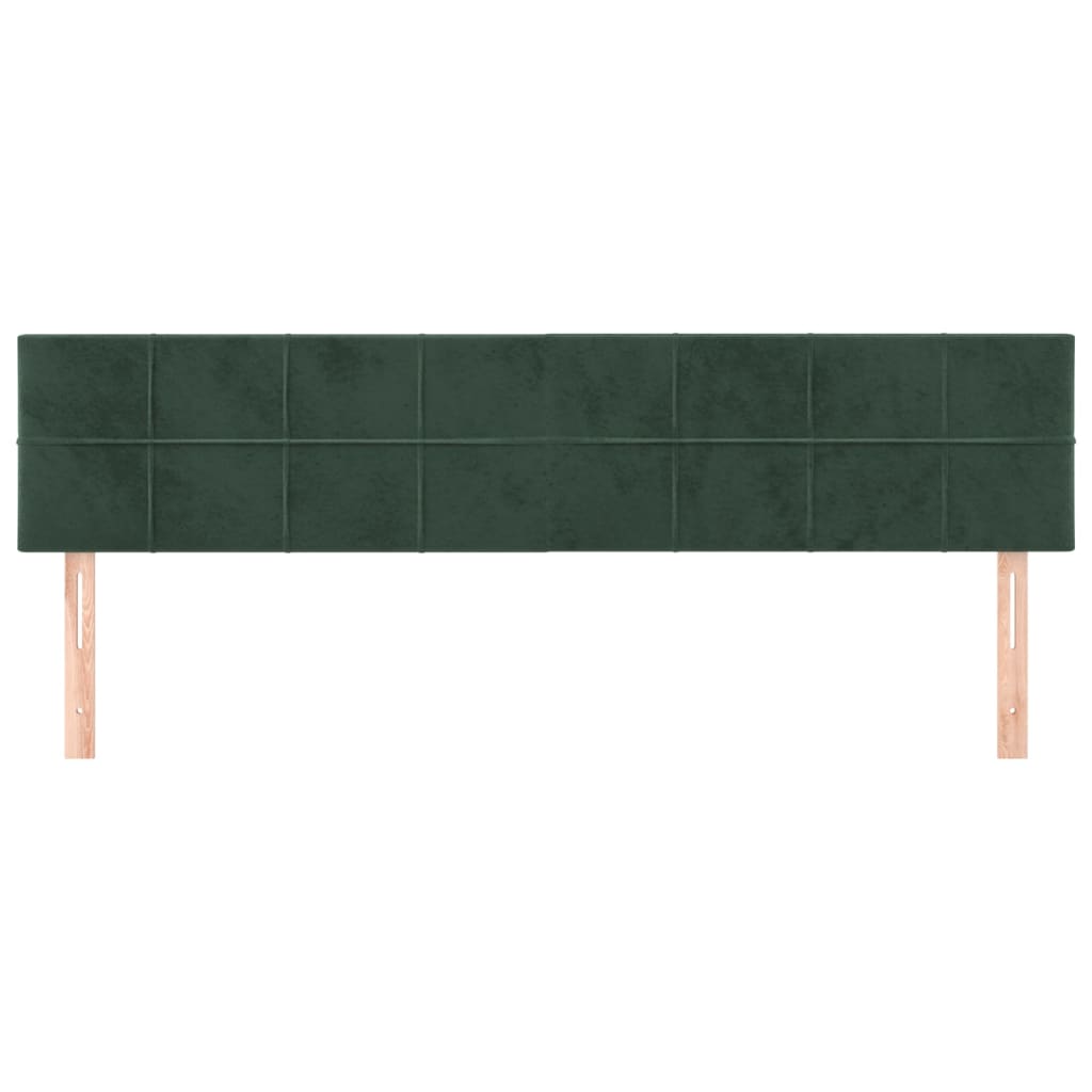 vidaXL Cabeceros 2 unidades de terciopelo verde oscuro 80x5x78/88 cm