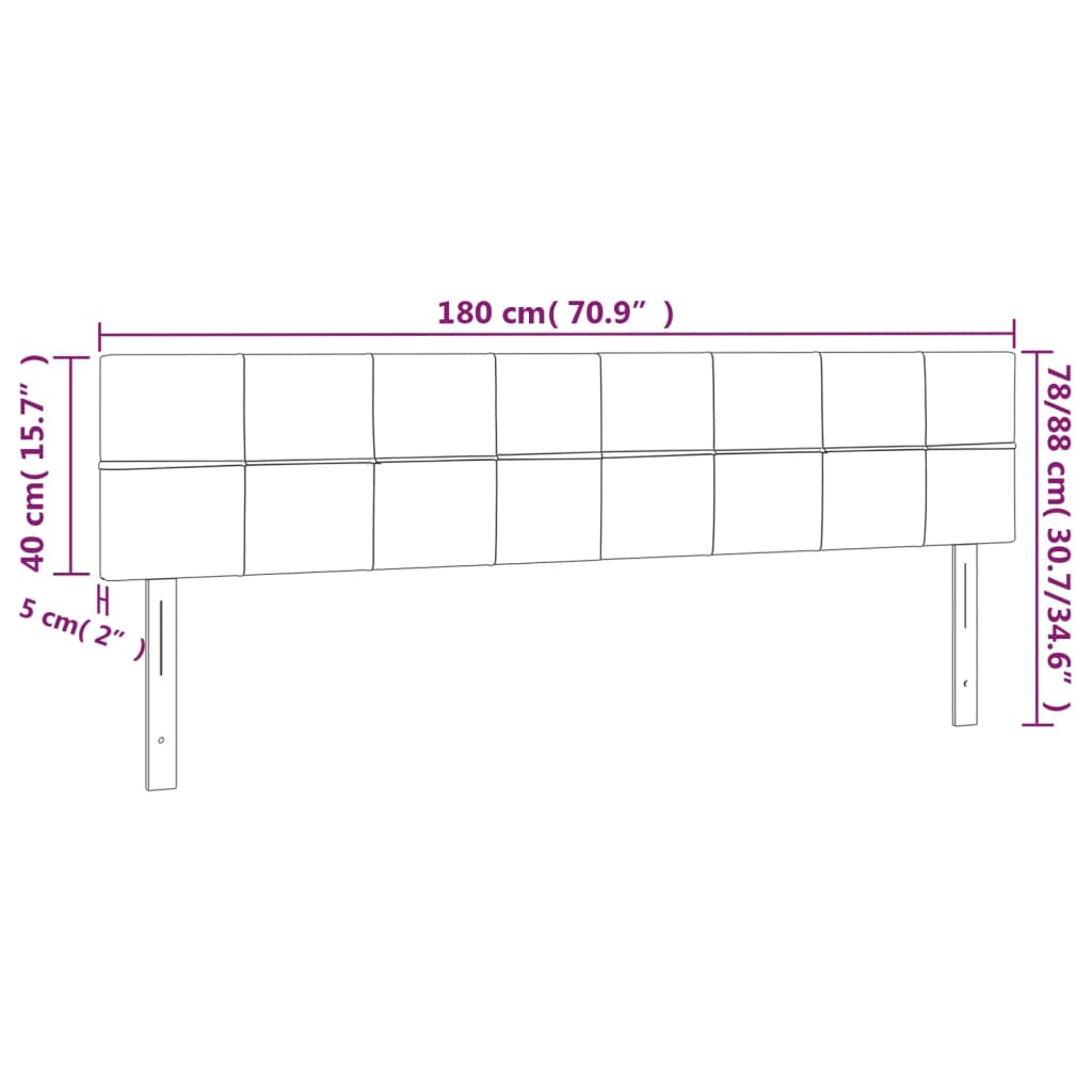 vidaXL Cabeceros 2 unidades de tela gris claro 90x5x78/88 cm