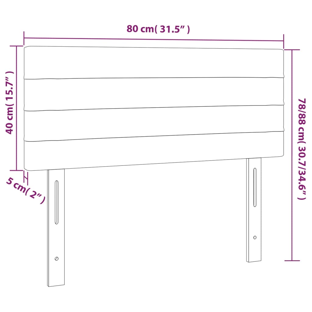 vidaXL Cabecero de tela gris oscuro 80x5x78/88 cm