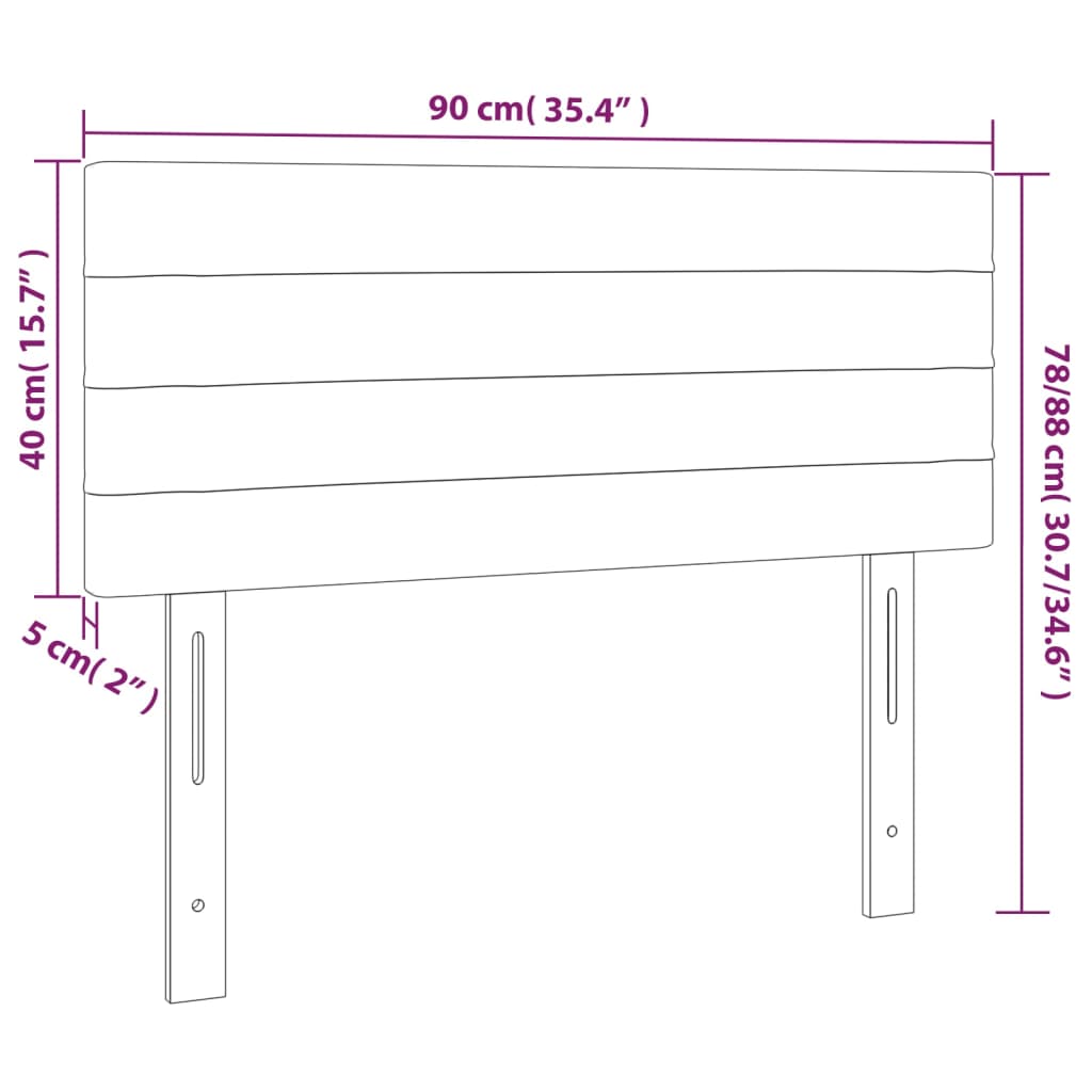 vidaXL Cabecero de tela gris oscuro 90x5x78/88 cm