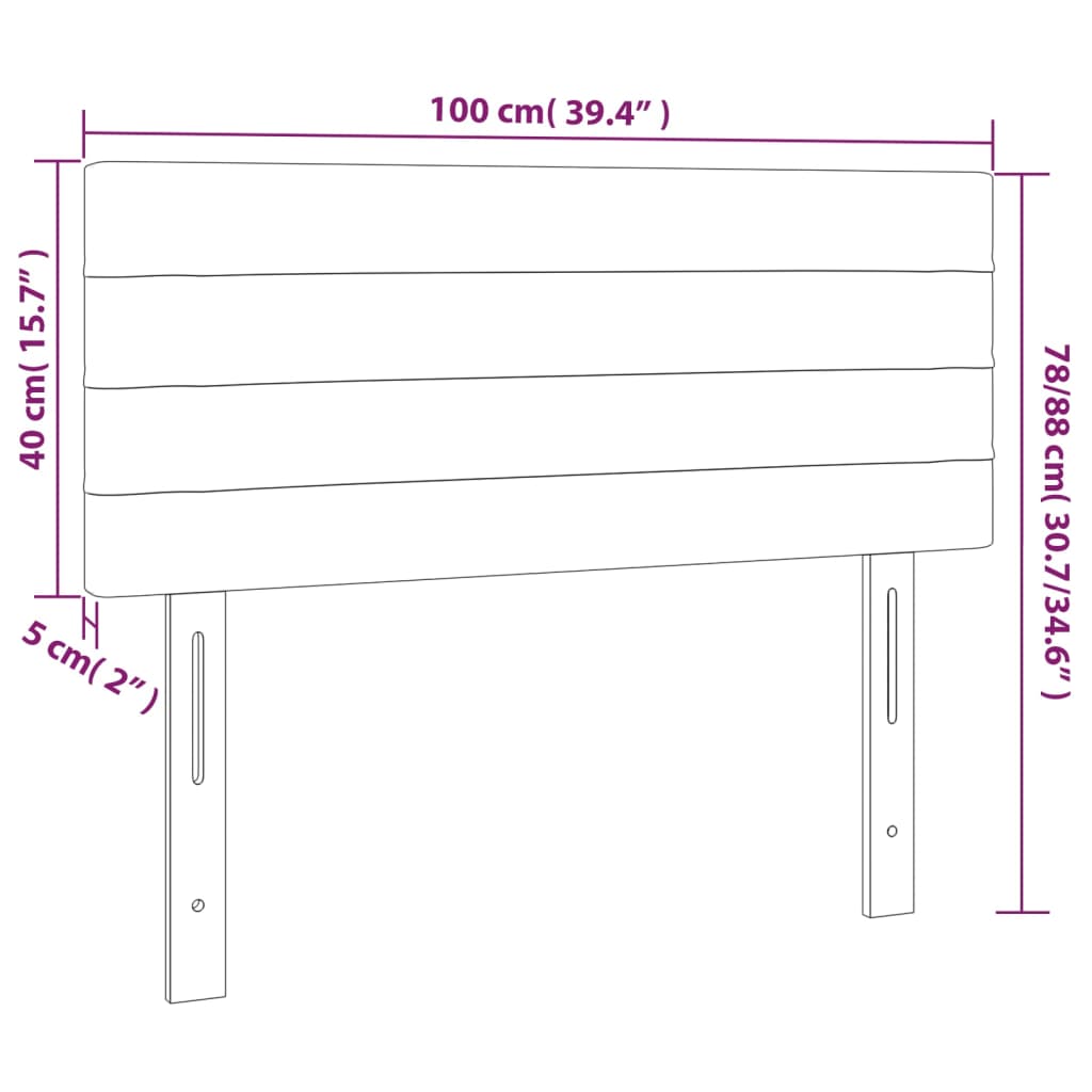 vidaXL Cabecero de tela gris taupe 100x5x78/88 cm