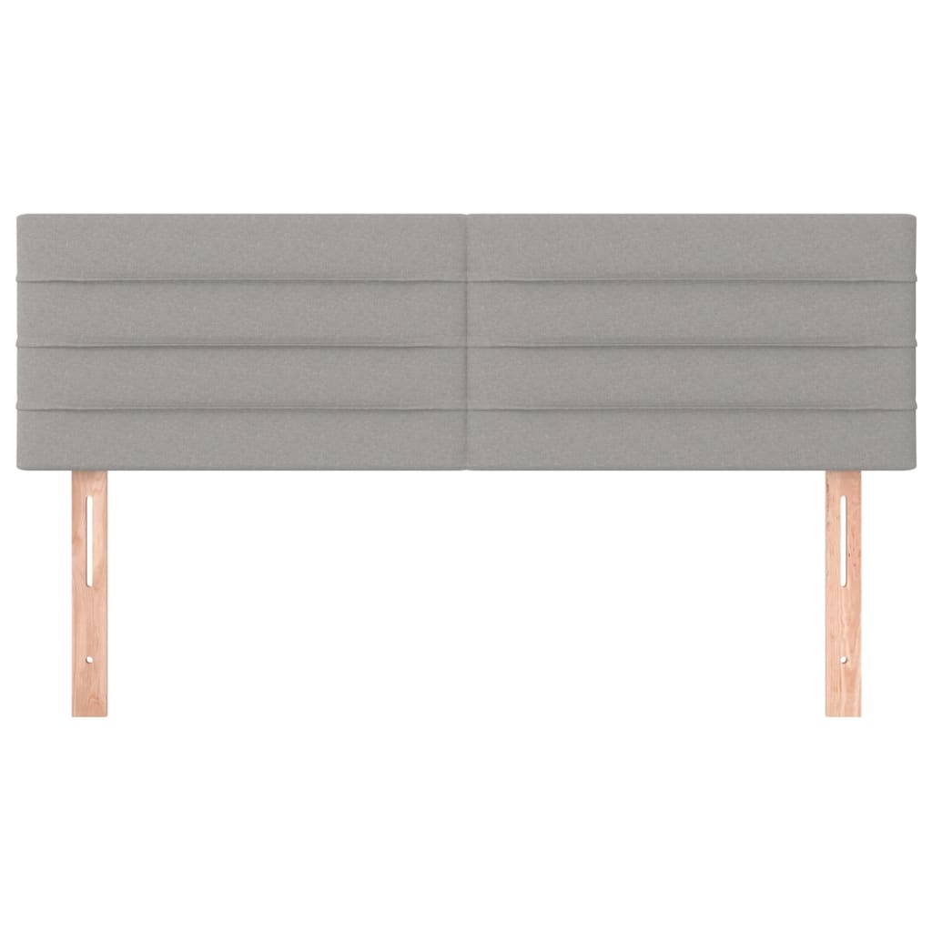 vidaXL Cabeceros 2 unidades tela gris claro 72x5x78/88 cm