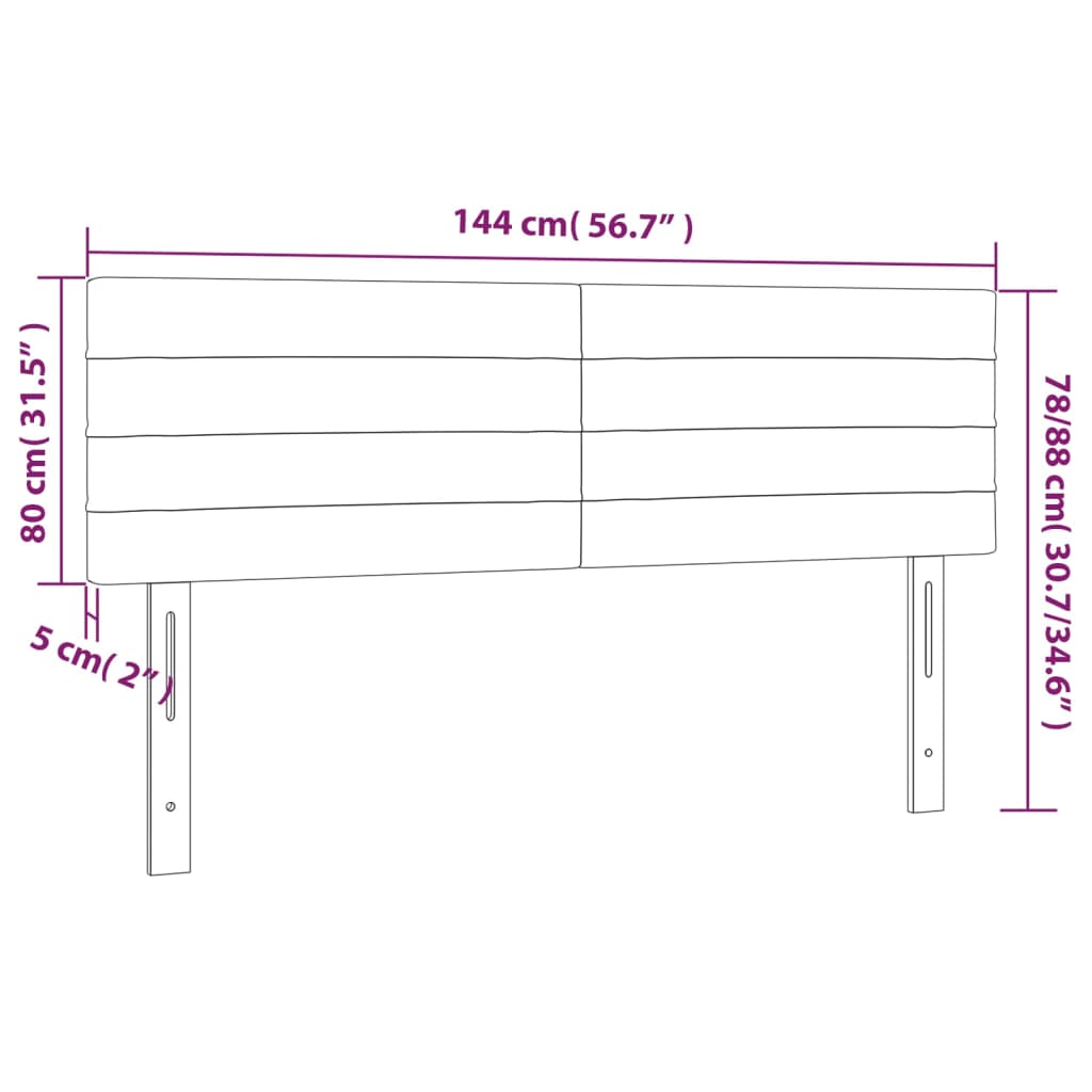 vidaXL Cabeceros 2 unidades tela negro 72x5x78/88 cm