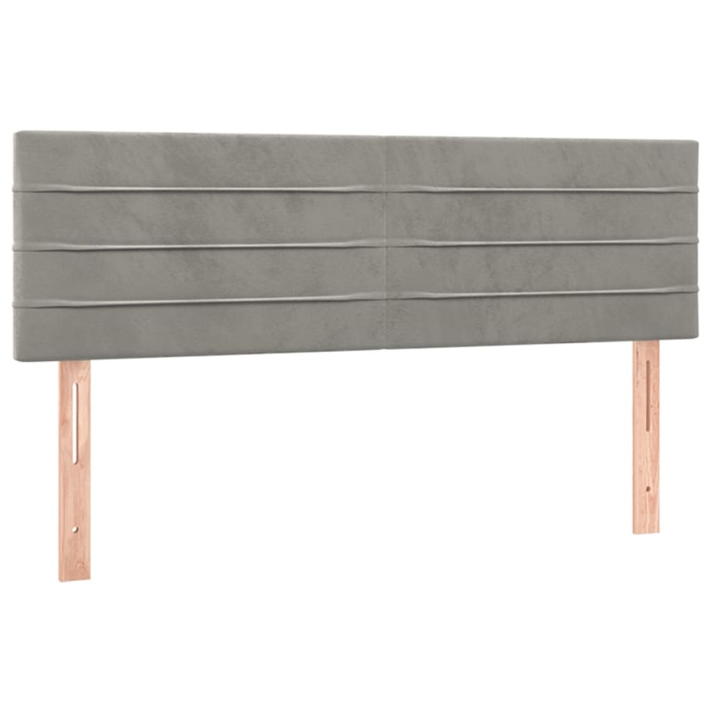 vidaXL Cabeceros 2 unidades terciopelo gris claro 72x5x78/88 cm