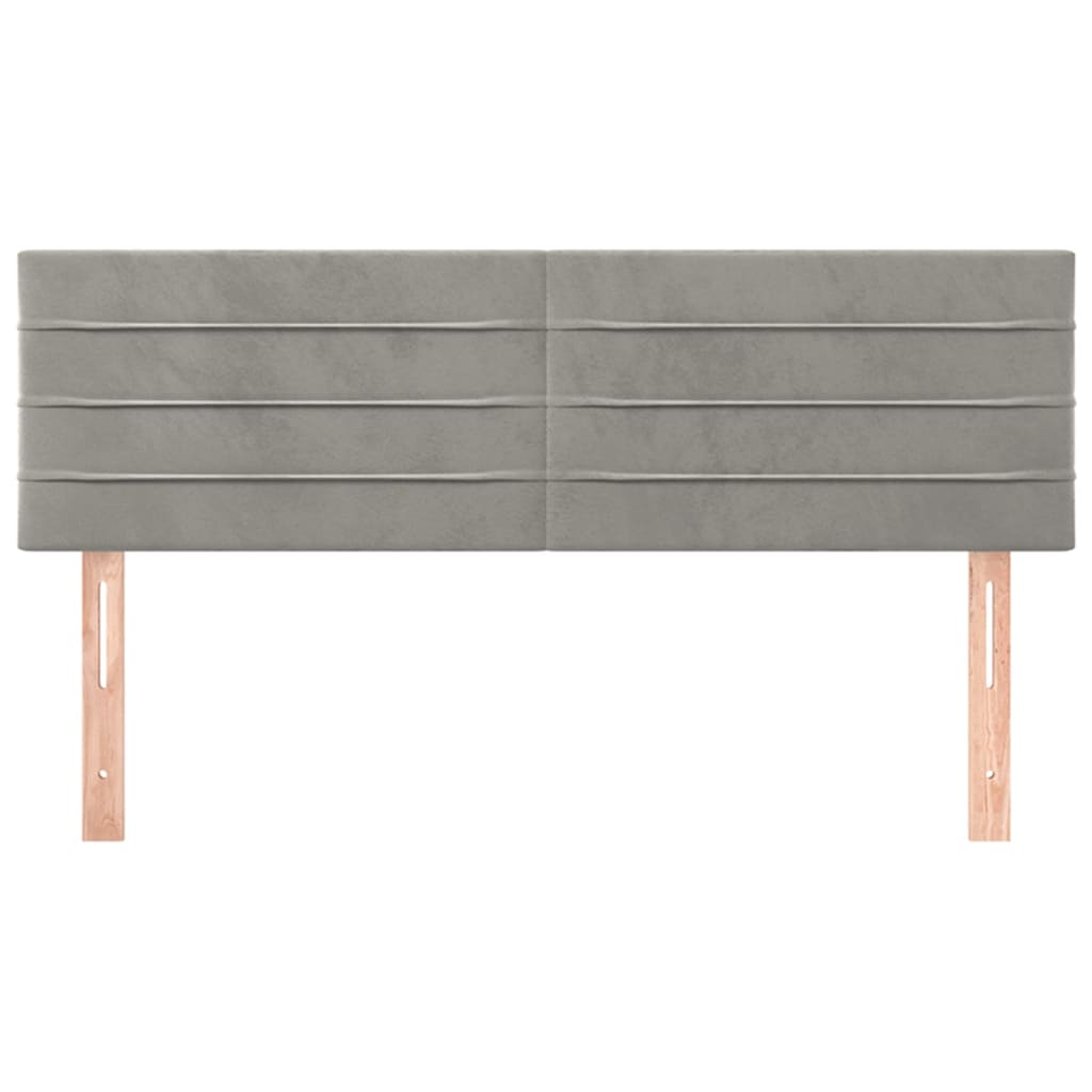 vidaXL Cabeceros 2 unidades terciopelo gris claro 72x5x78/88 cm