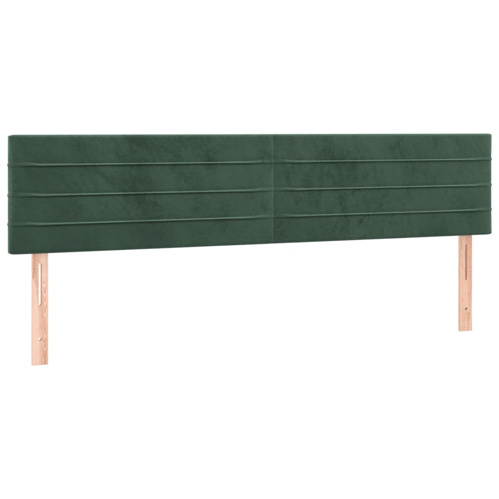 vidaXL Cabeceros 2 unidades de terciopelo verde oscuro 80x5x78/88 cm