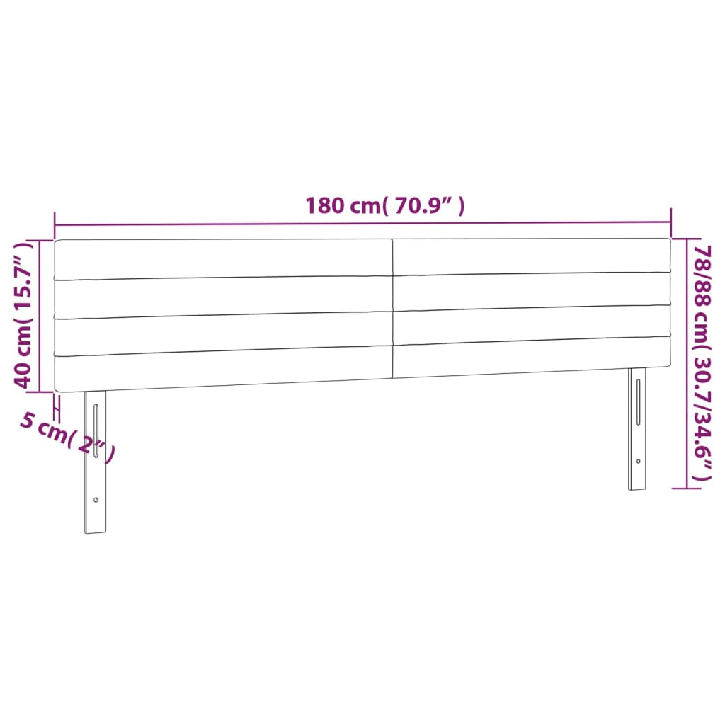 vidaXL Cabeceros 2 unidades de tela negro 90x5x78/88 cm