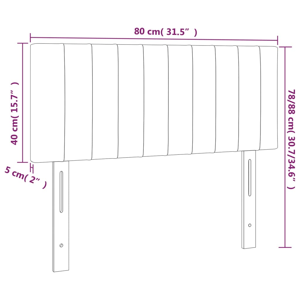 vidaXL Cabecero de tela negro 80x5x78/88 cm