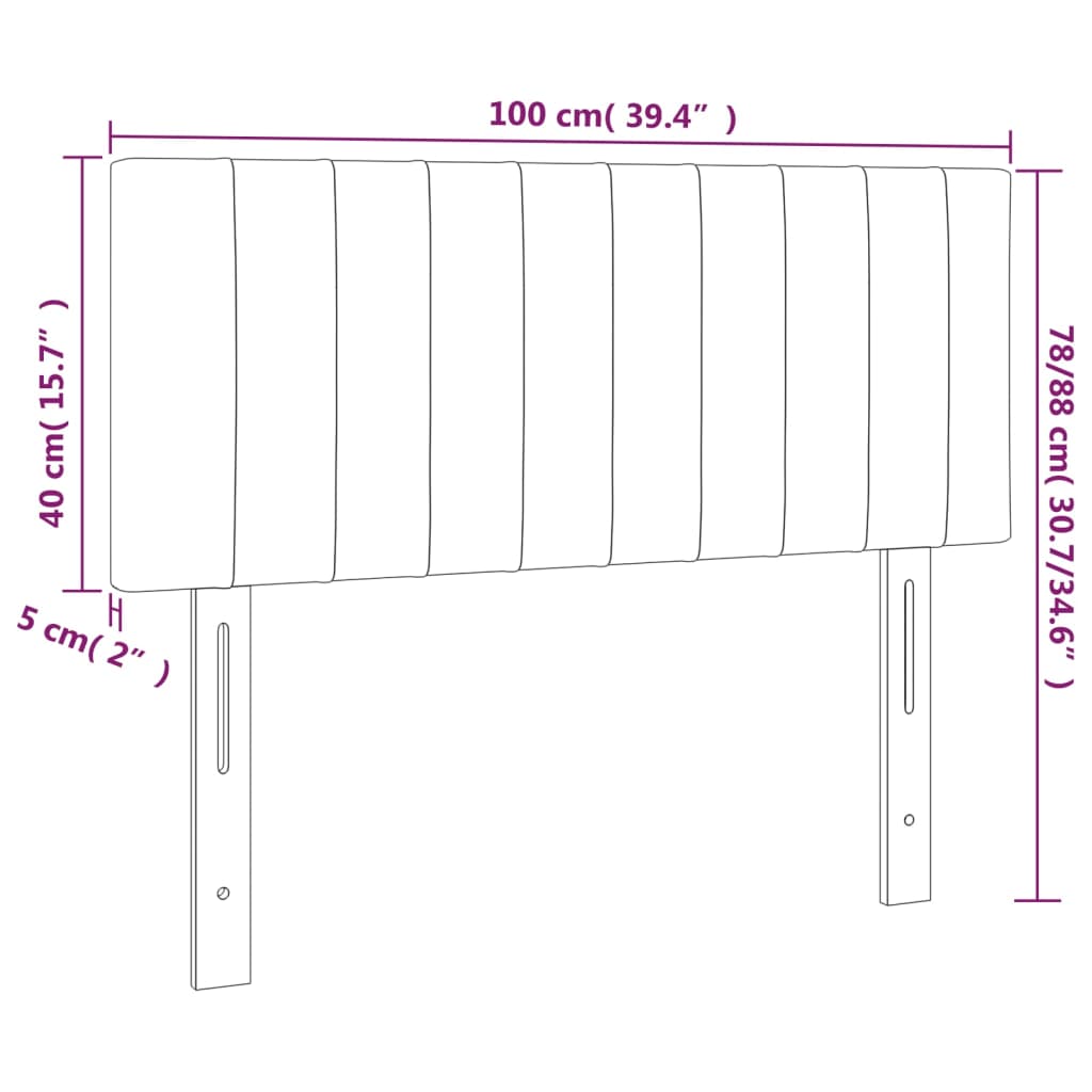 vidaXL Cabecero de tela gris claro 100x5x78/88 cm