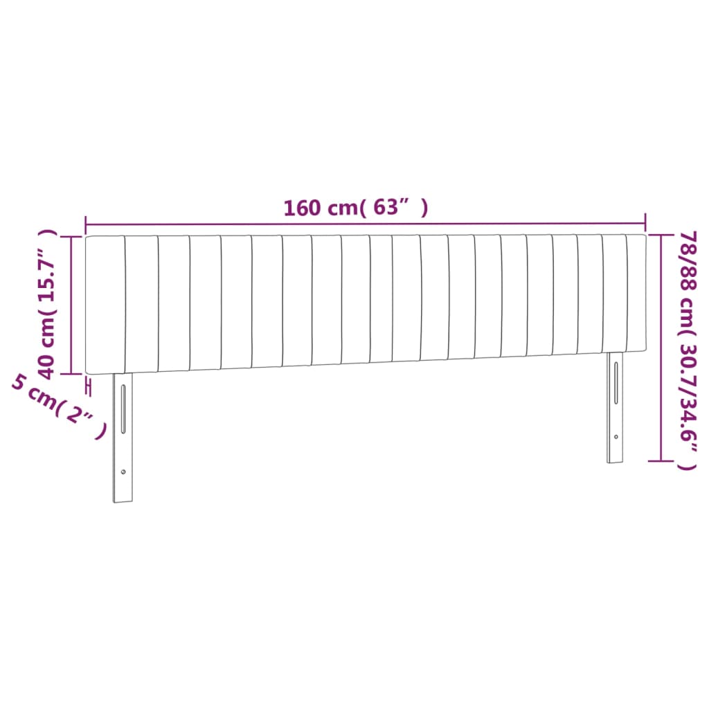 vidaXL Cabeceros 2 unidades de tela gris claro 80x5x78/88 cm