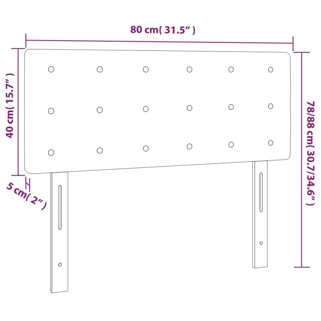 vidaXL Cabecero de tela negro 80x5x78/88 cm