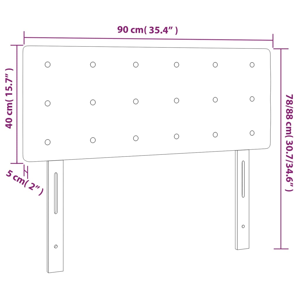 vidaXL Cabecero de tela azul 90x5x78/88 cm