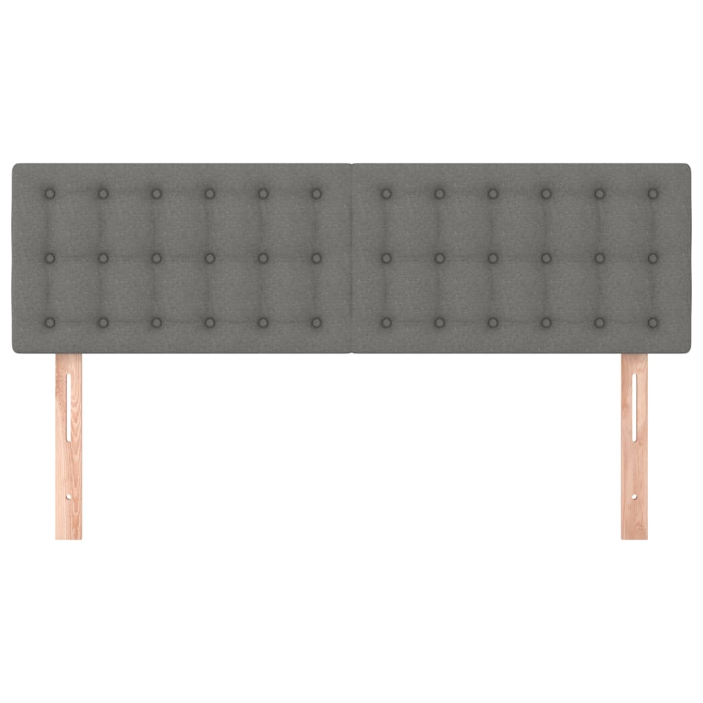 vidaXL Cabeceros 2 unidades tela gris oscuro 72x5x78/88 cm