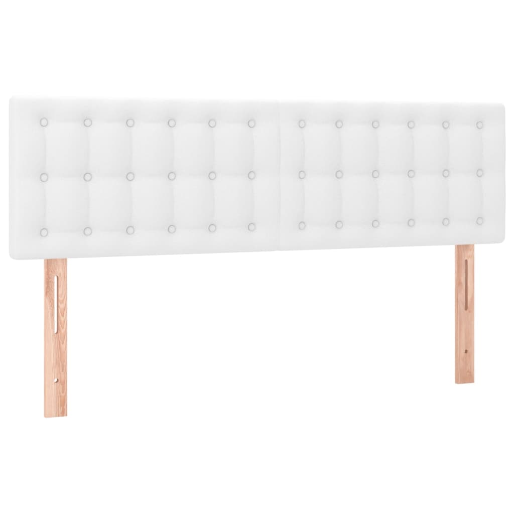 vidaXL Cabeceros 2 unidades cuero sintético blanco 72x5x78/88 cm