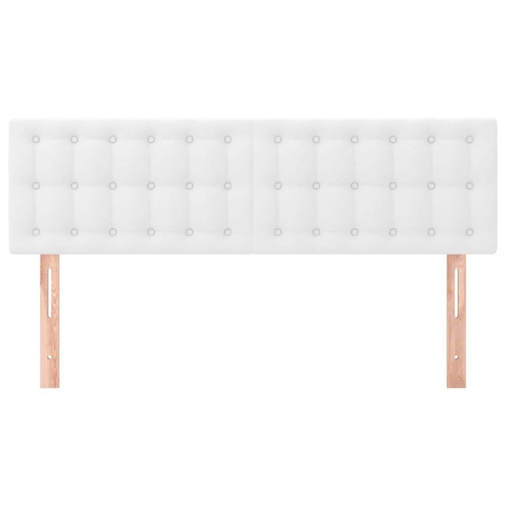 vidaXL Cabeceros 2 unidades cuero sintético blanco 72x5x78/88 cm