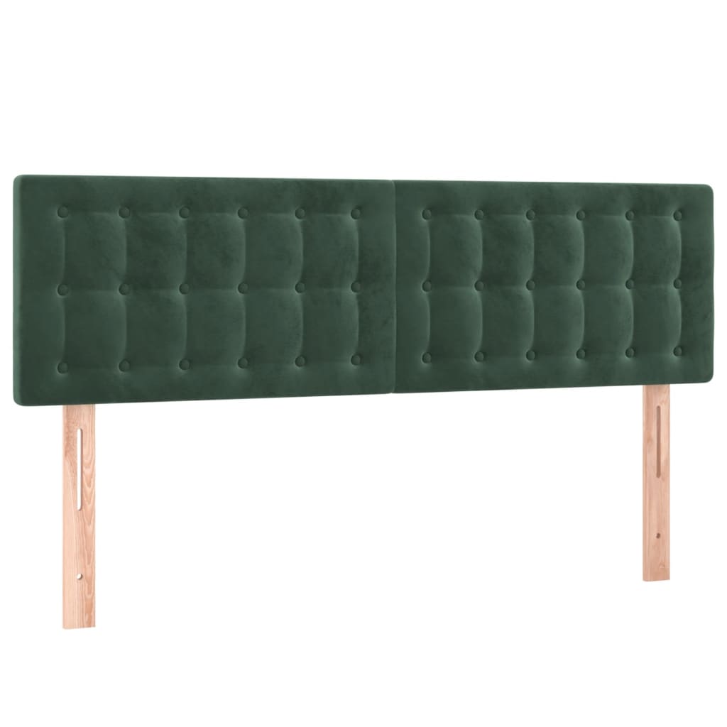 vidaXL Cabeceros 2 unidades terciopelo verde oscuro 72x5x78/88 cm