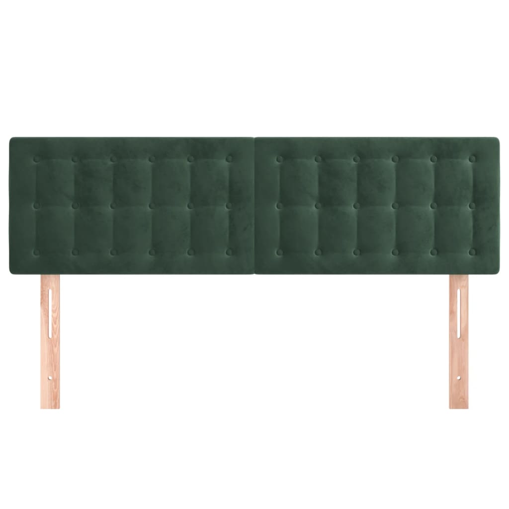 vidaXL Cabeceros 2 unidades terciopelo verde oscuro 72x5x78/88 cm