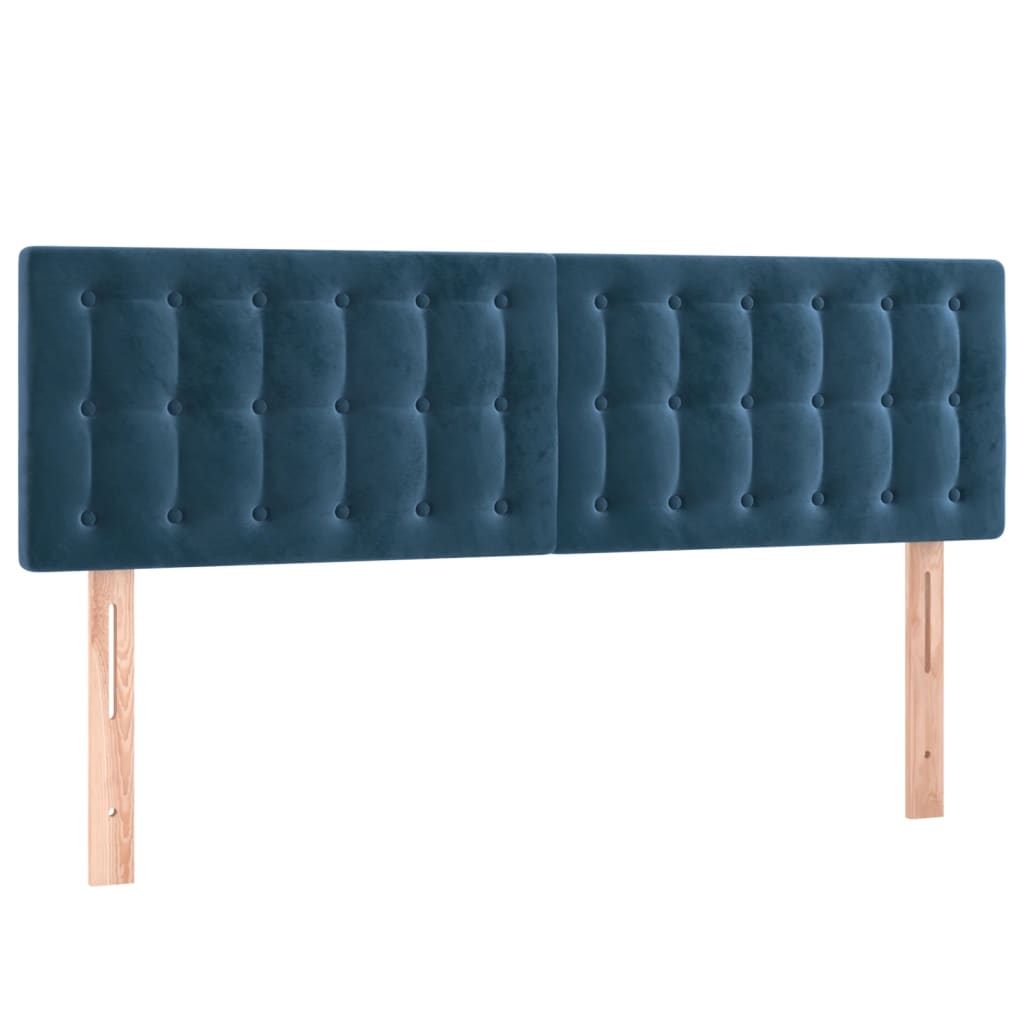 vidaXL Cabeceros 2 unidades terciopelo azul oscuro 72x5x78/88 cm