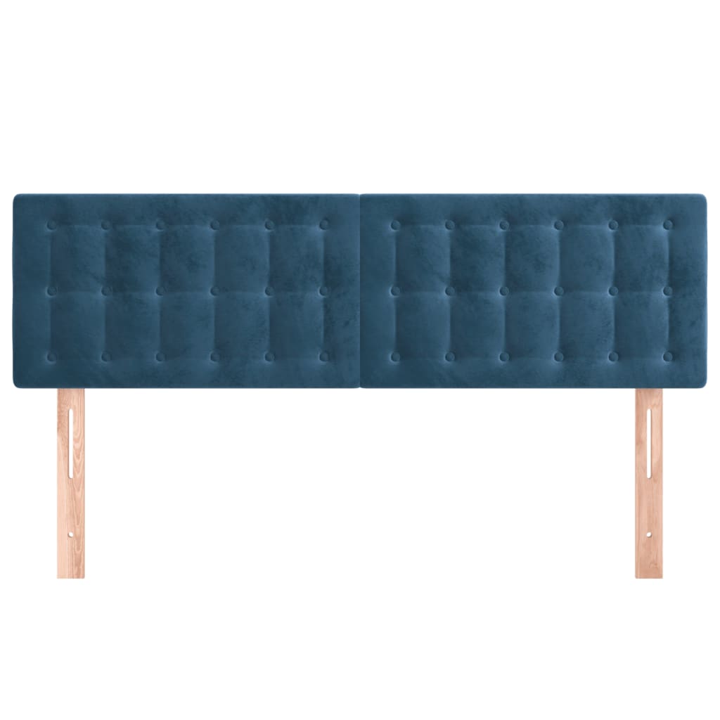 vidaXL Cabeceros 2 unidades terciopelo azul oscuro 72x5x78/88 cm