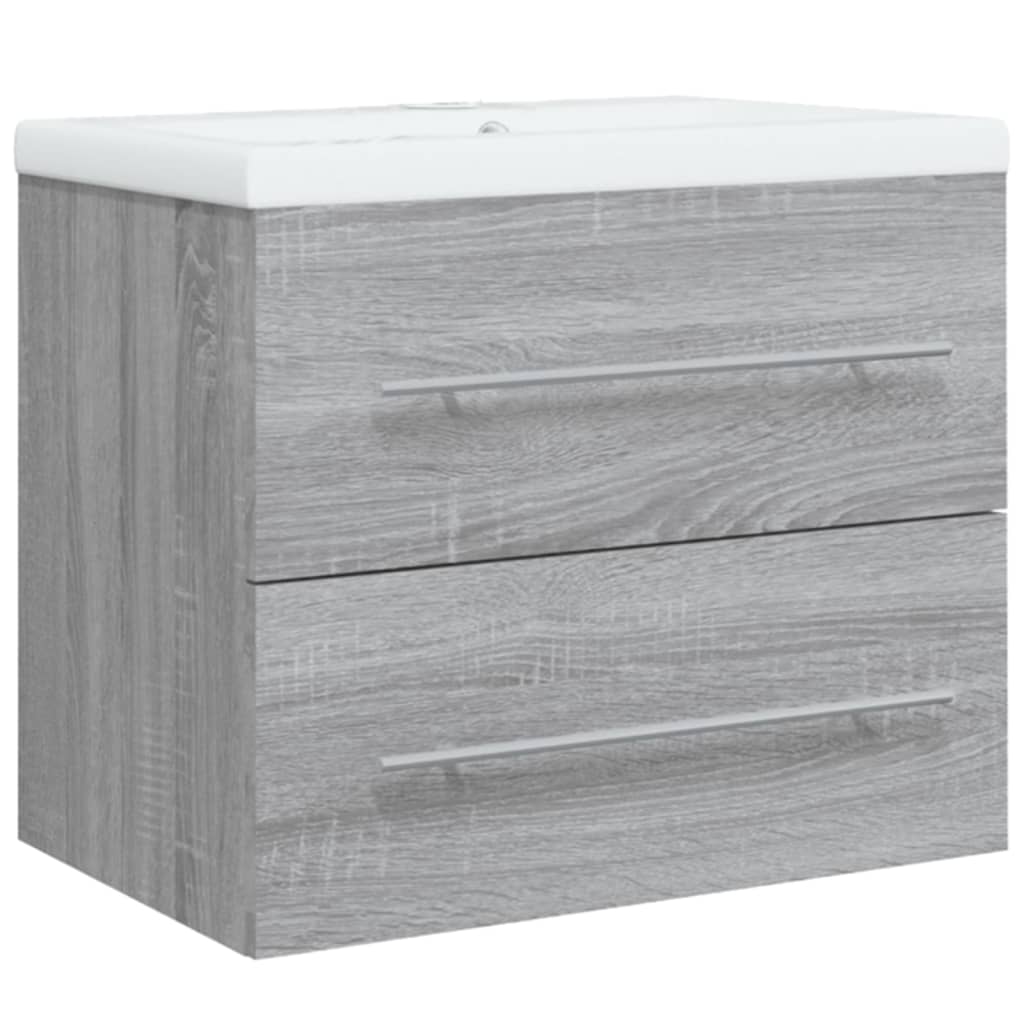 vidaXL Mueble de baño con lavabo madera contrachapada gris Sonoma