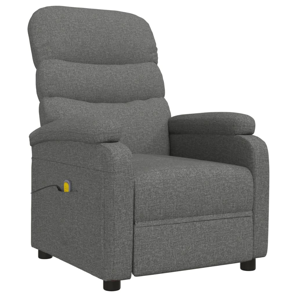 vidaXL Sillón de masaje de tela gris oscuro