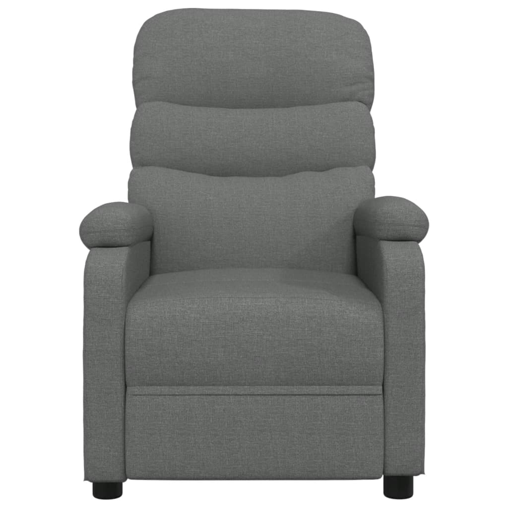 vidaXL Sillón de masaje de tela gris oscuro