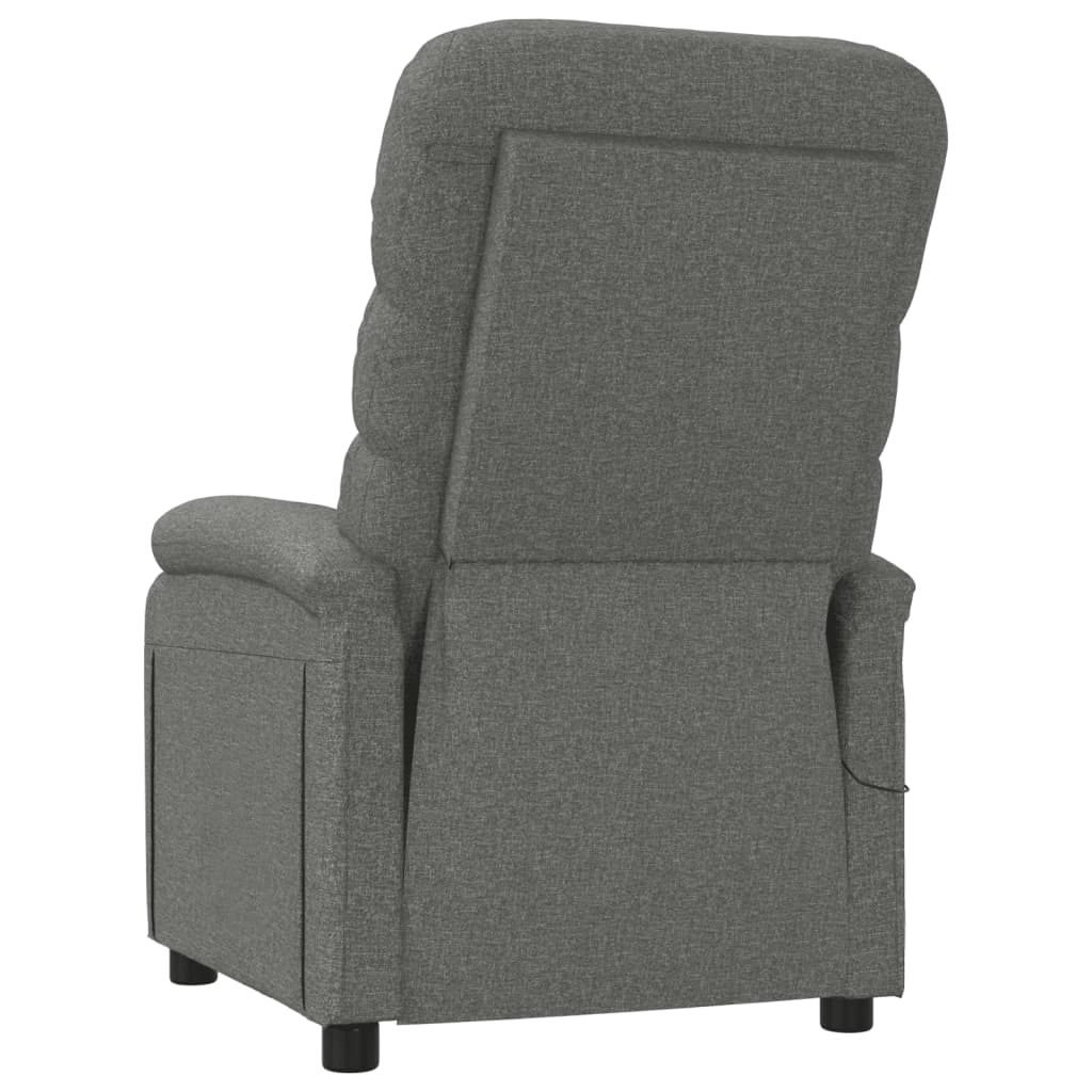 vidaXL Sillón de masaje de tela gris oscuro