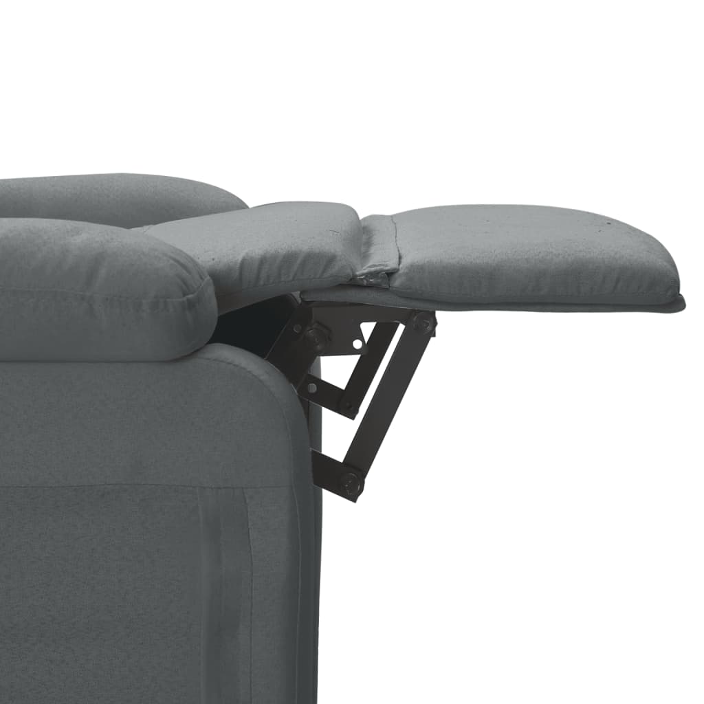 vidaXL Sillón de masaje de tela gris oscuro