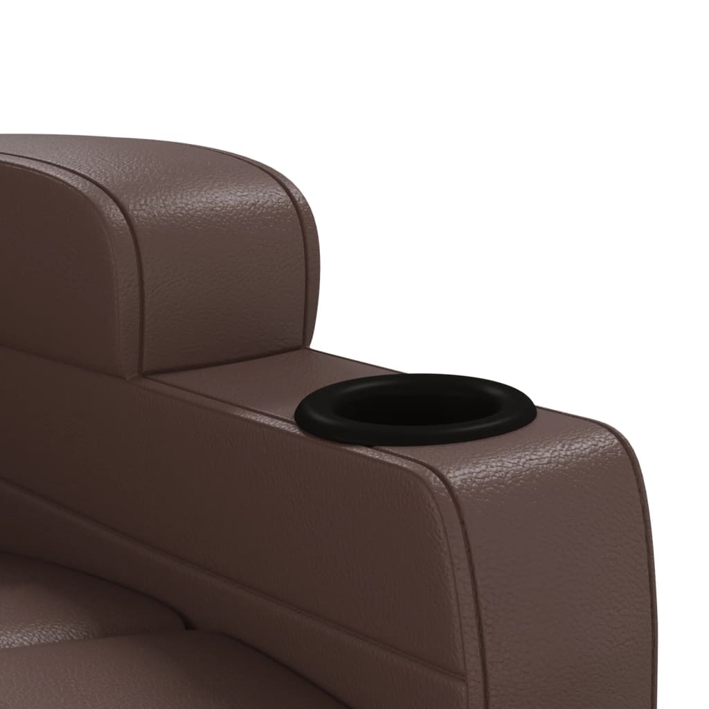 vidaXL Sillón reclinable de cuero sintético marrón