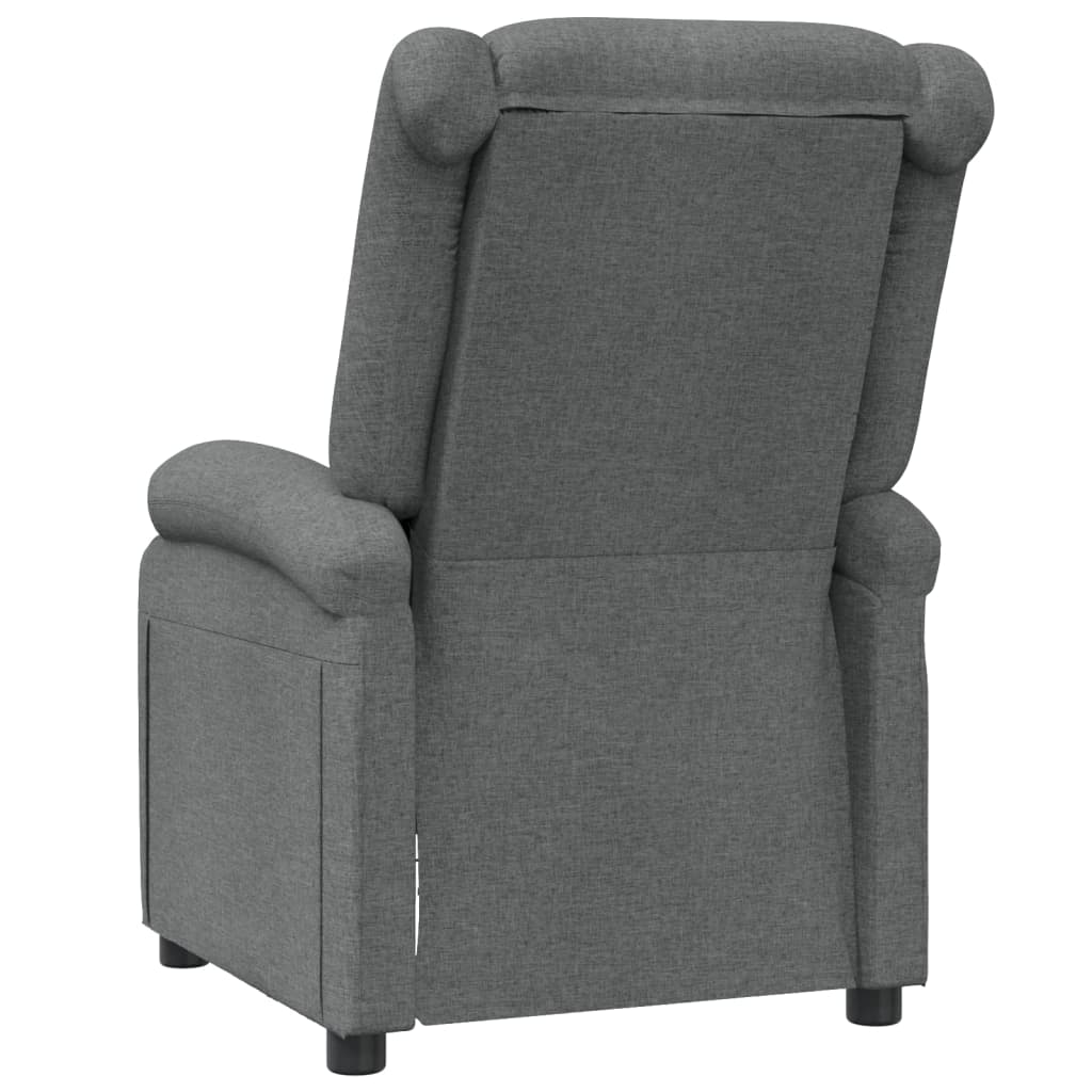 vidaXL Sillón reclinable de tela gris oscuro