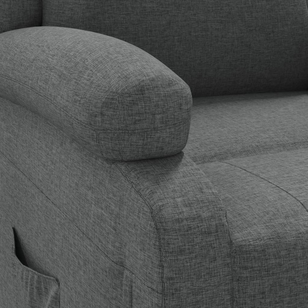 vidaXL Sillón reclinable de tela gris oscuro