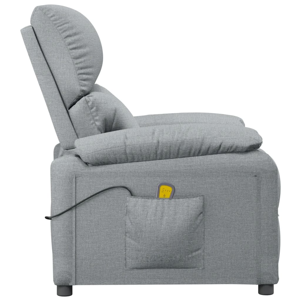 vidaXL Sillón de masaje tela gris claro